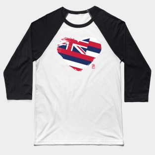 U.S. State - I Love Hawaii - Hawaii Flag Baseball T-Shirt